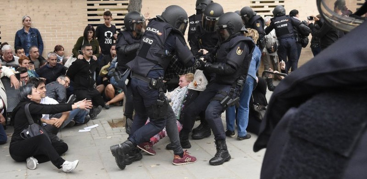 Imatge de les càrregues policials a Lleida
