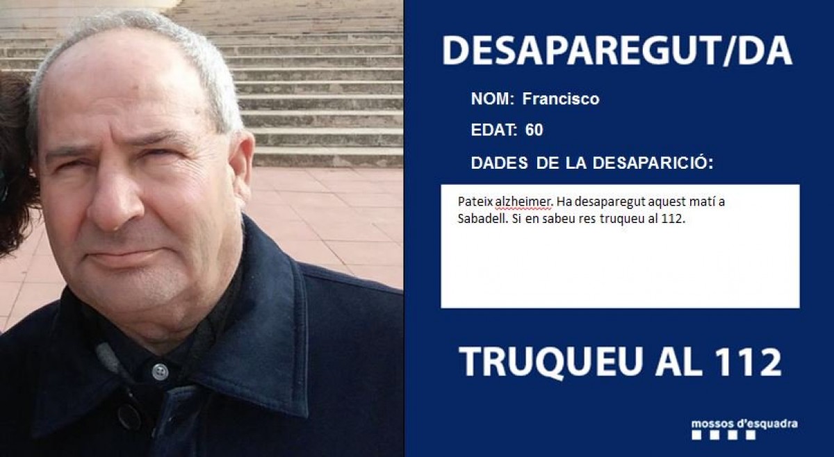 La persona que ha desaparegut a Sabadell 