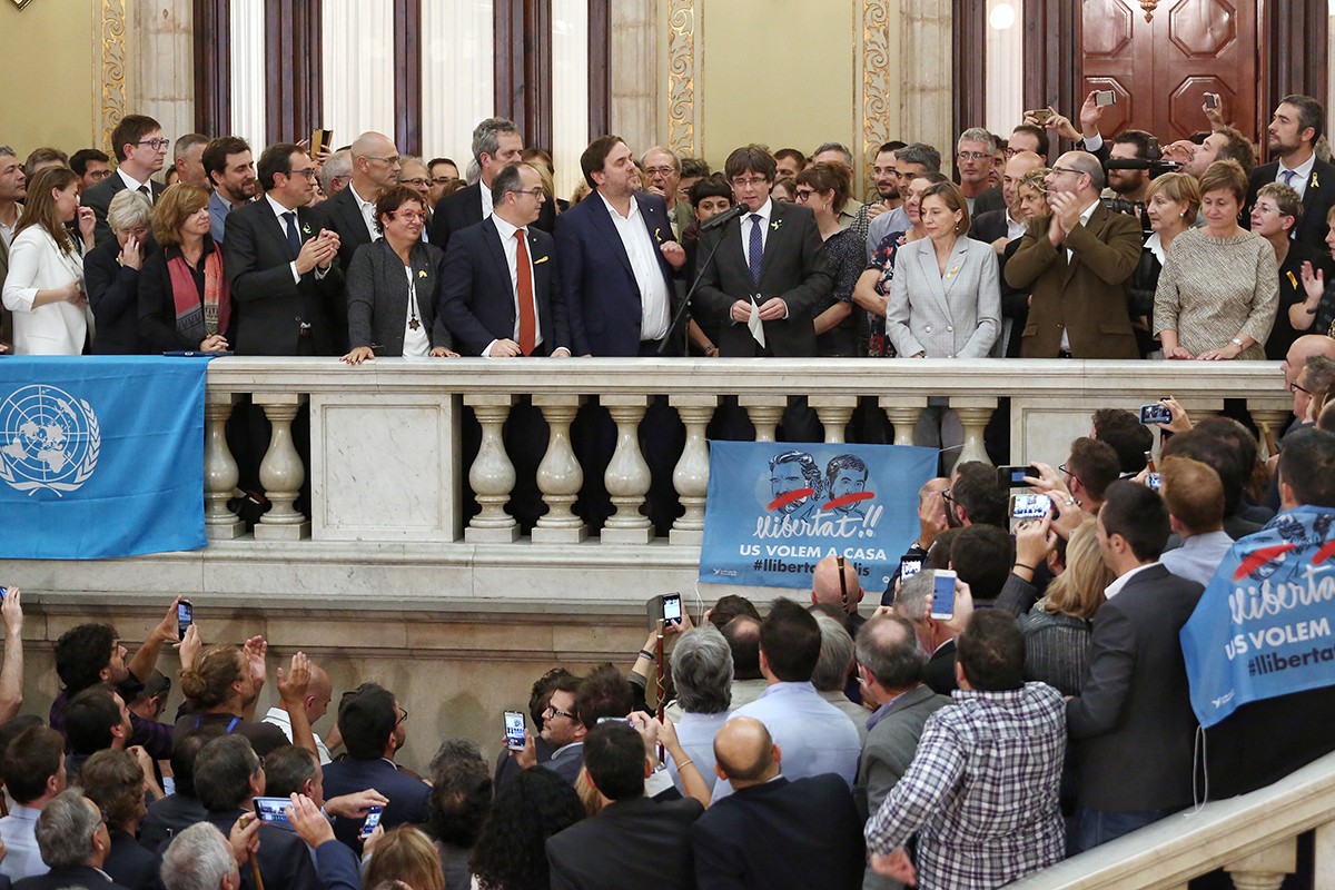 Imatge del 27 d'octubre, dia en què el Parlament va proclamar la República Catalana.