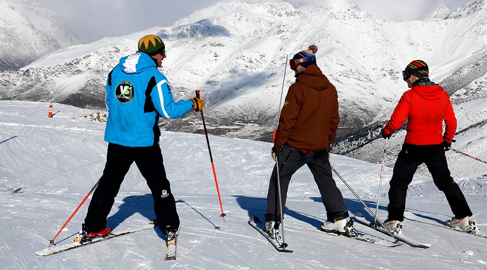 Tres esquiadors durant aquestes festes de Nadal