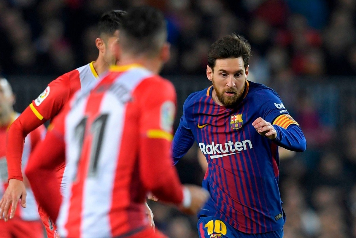 Messi amb la pilota als peus contra el Girona en un partit d'aquesta temporada.