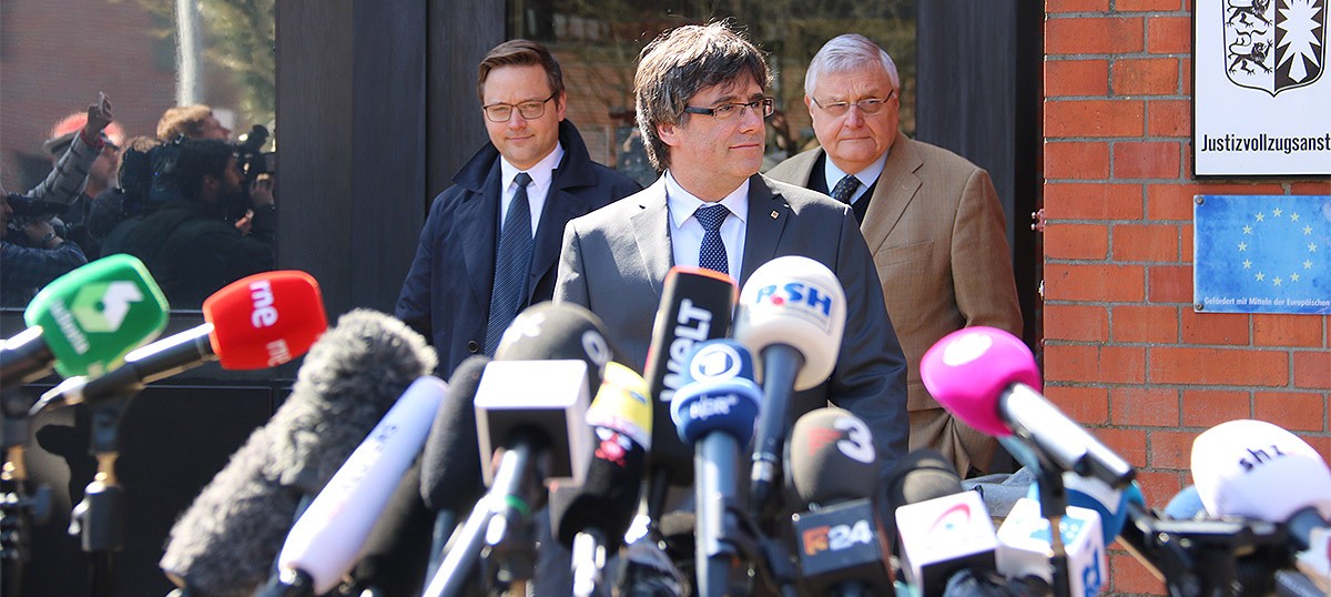 Carles Puigdemont, després de sortir de la presó
