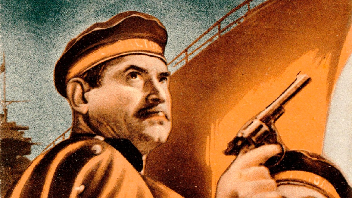 Imatge d'un programa de mà de la pel·lícula «Els marins de Cronstadt» projectada al Teatre Principal d’Olot el 17 d’abril de 1937.
