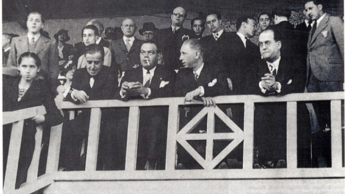 Josep Sunyol, president del Barça durant la República, al costat de Lluís Companys. 