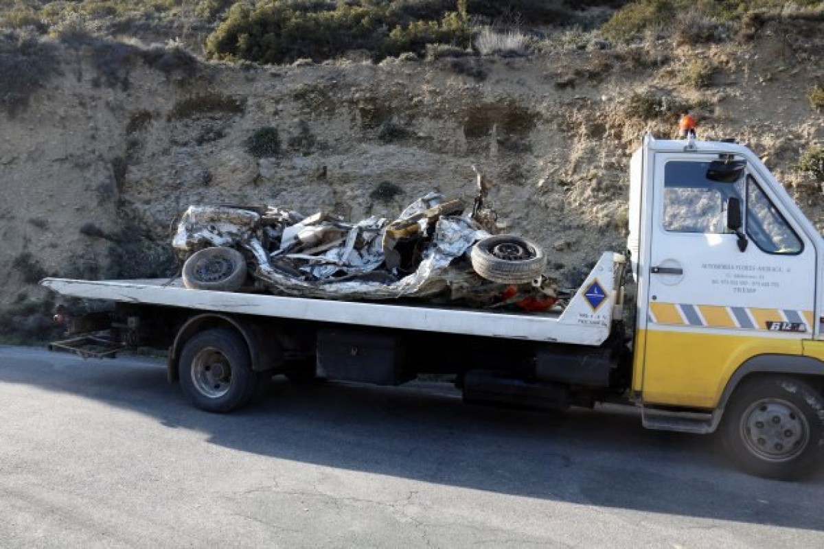 El vehicle sepultat per l'esllavissada del Pallars