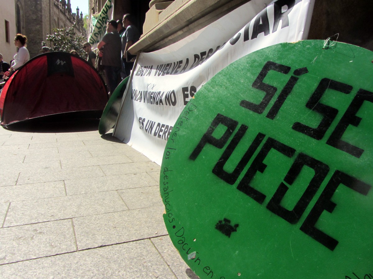 Una protesta de la PAHC Sabadell