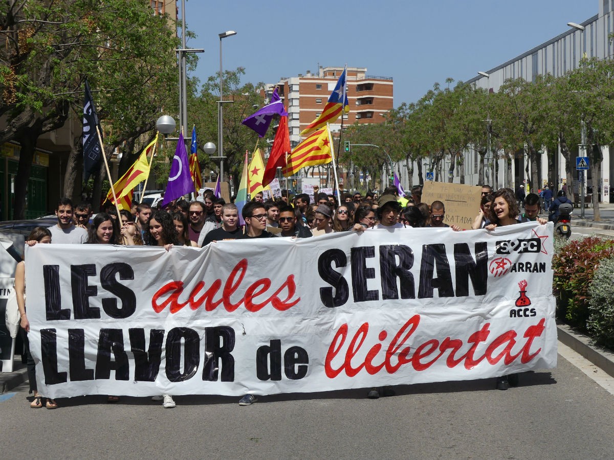 Una vaga d'estudiants a Tarragona, en una imatge d'arxiu.