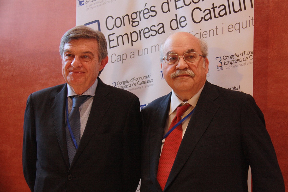 Joan B. Casas i Andreu Mas-Colell, aquest dijous.