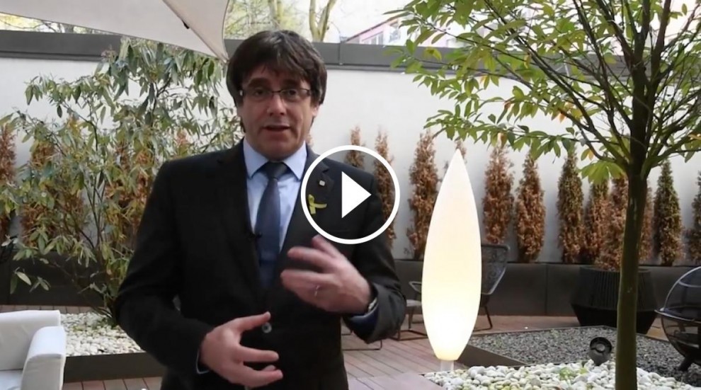 Carles Puigdemont, en el vídeo de felicitació