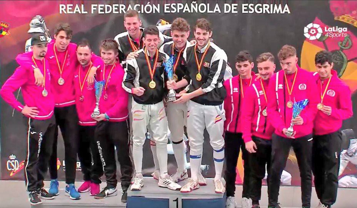 Podium Espasa Masculina del Campionat d'Espanya Esgrima 2018