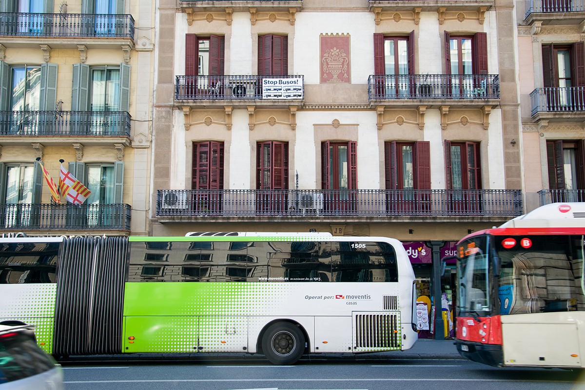 Autobusos a la ronda universitat de Barcelona