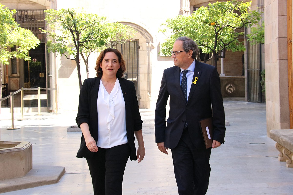 Ada Colau i Quim Torra al Palau de la Generalitat