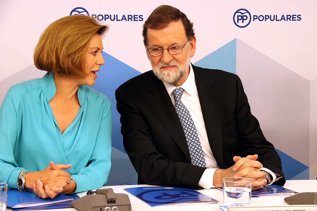 Maria Dolores de Cospedal amb Mariano Rajoy, en una imatge d'arxiu