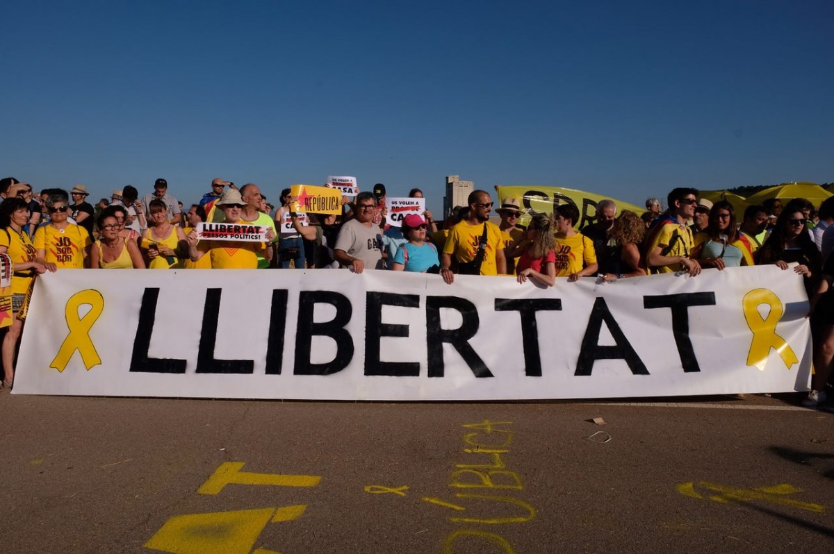 Manifestació a Sant Joan de Vilatorrada per demanar la llibertat dels presos polítics