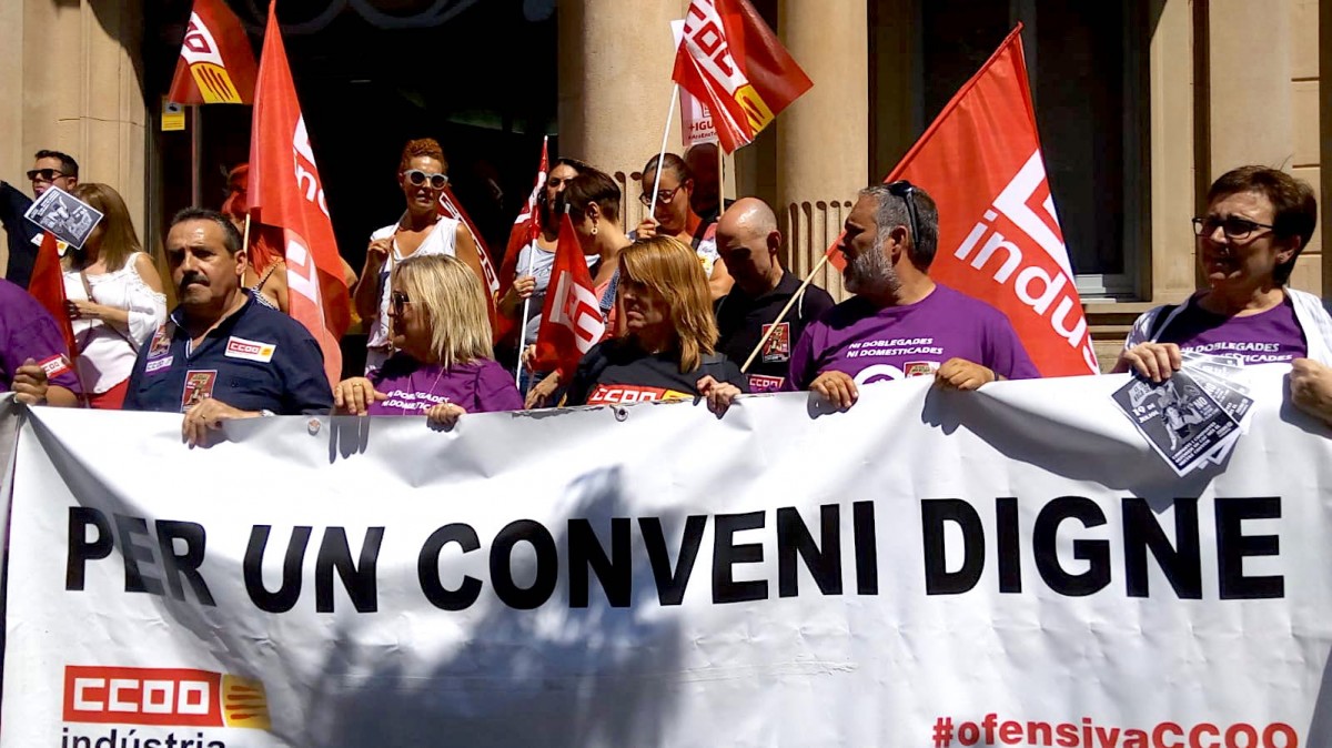Manifestants a la vaga d'aquest dijous a Sabadell