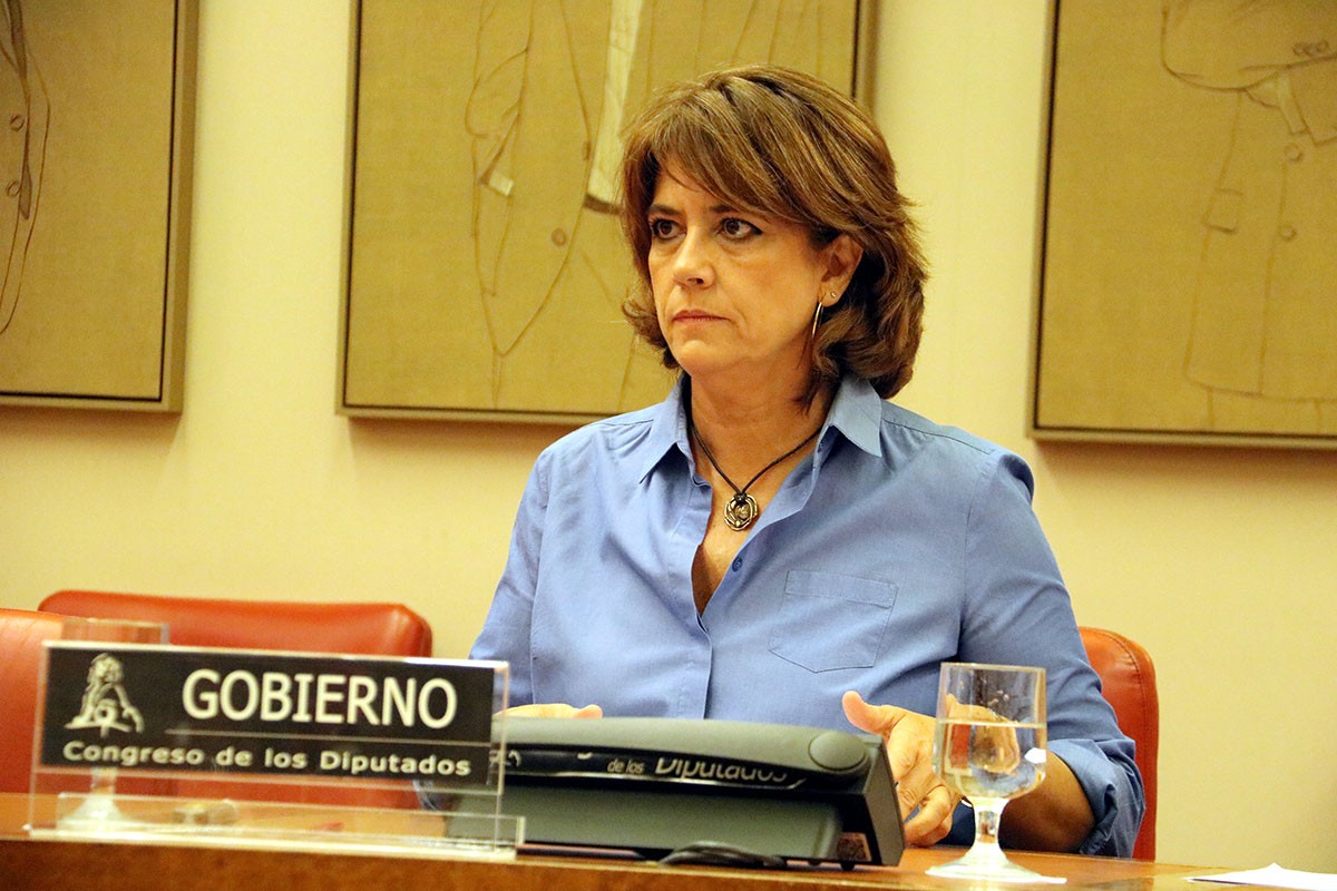 La ministra de Justícia, Dolores Delgado, a la comissió de Justícia del Congrés.