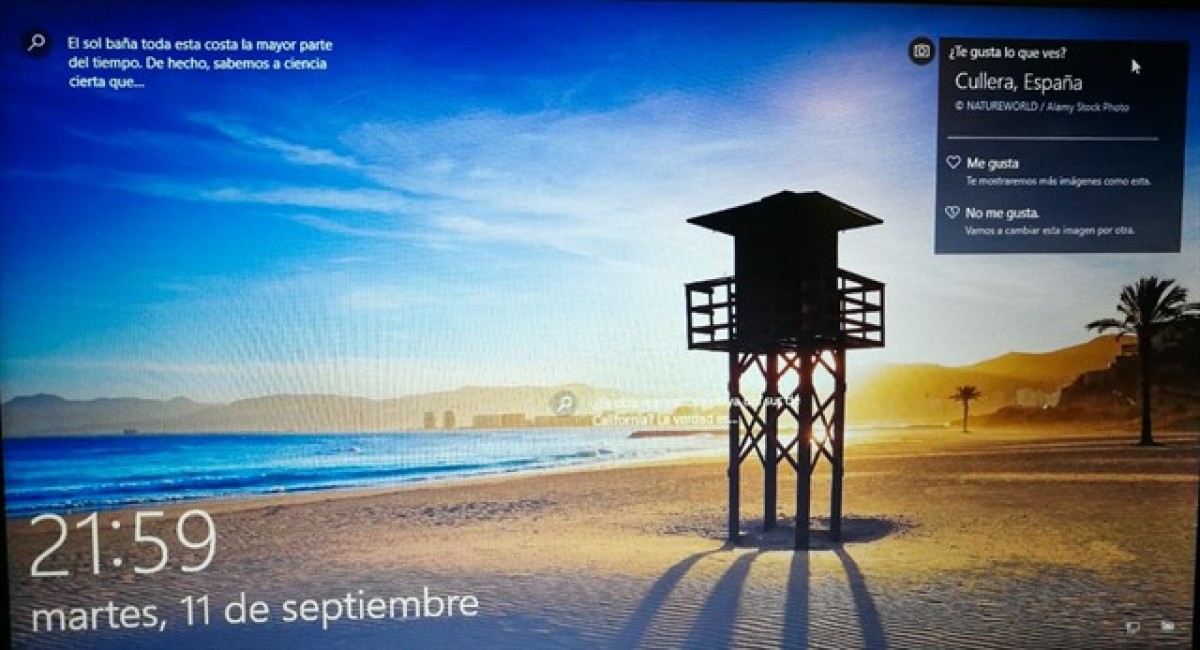 Captura del fons de pantalla de la platja de les Oliveres de Cullera