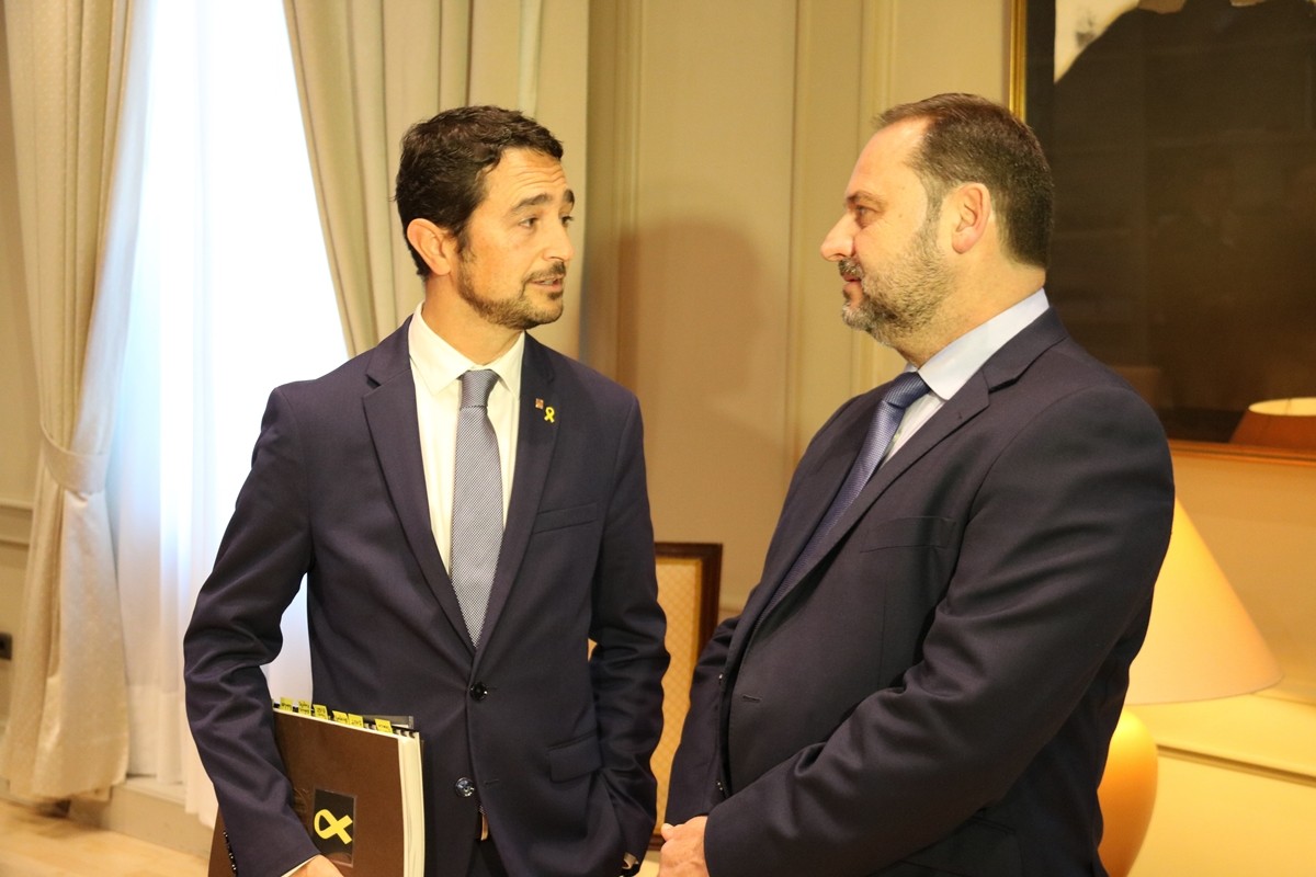 El conseller Damià Calvet amb el ministre de Foment, José Luis Ábalos