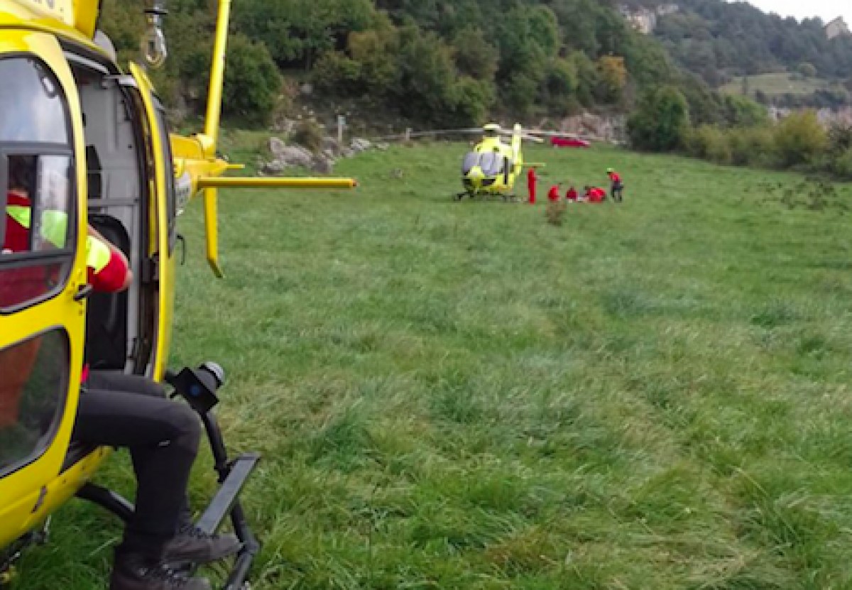 L'helicòpter que ha evacuat la dona ferida