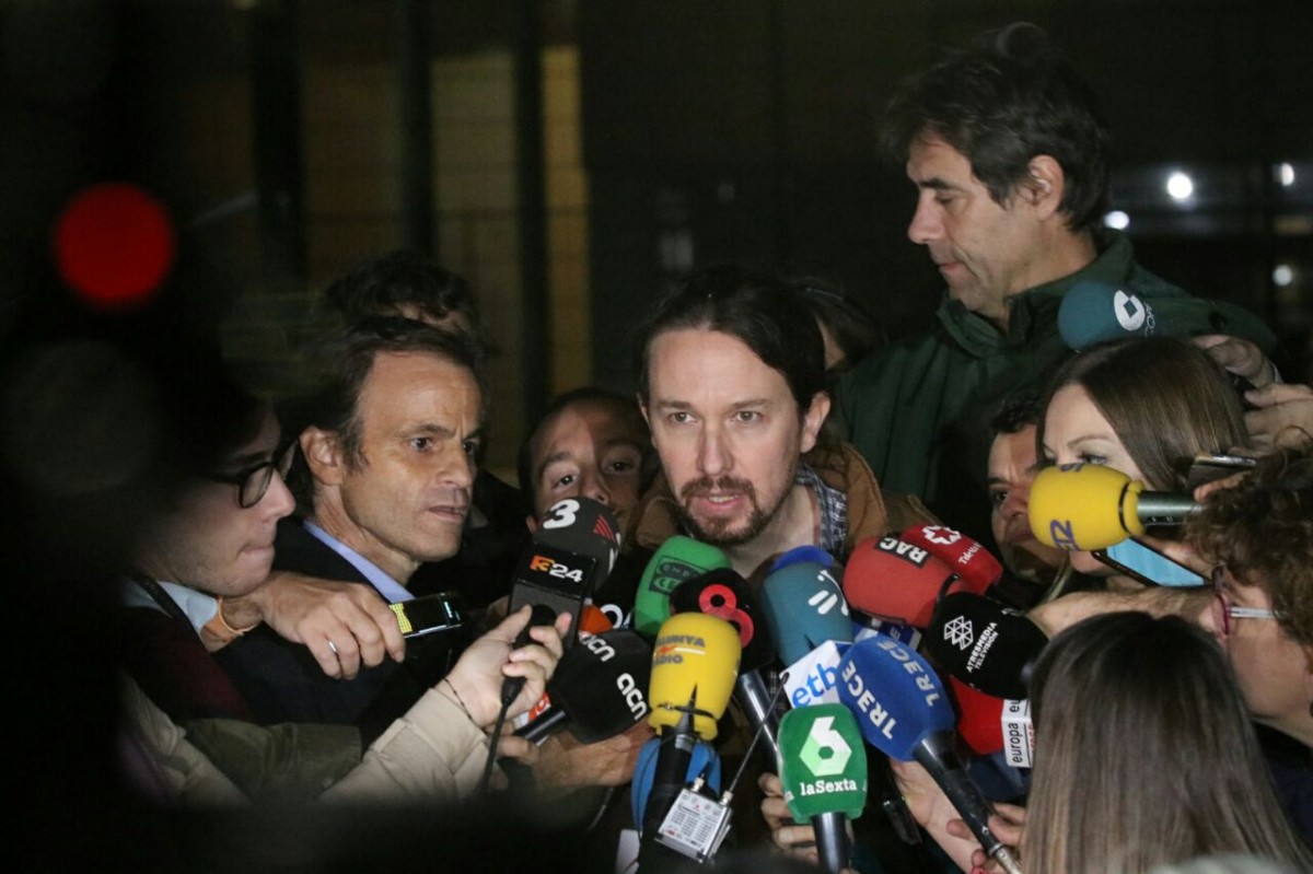 Pablo Iglesias, després de reunir-se amb Oriol Junqueras