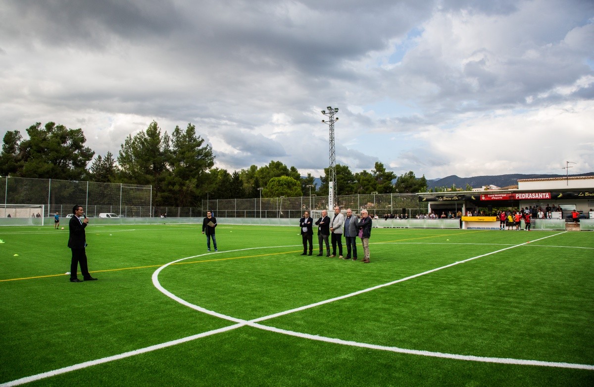 Inauguració de les obres de remodelació del camp de futbol Pedrasanta