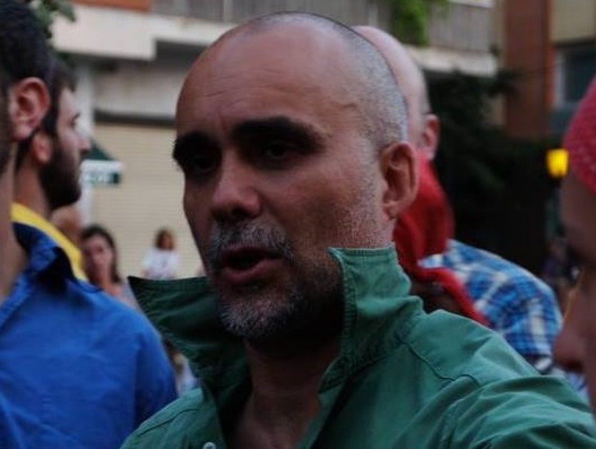 Miquel Torregrossa, durant una actuació castellera.