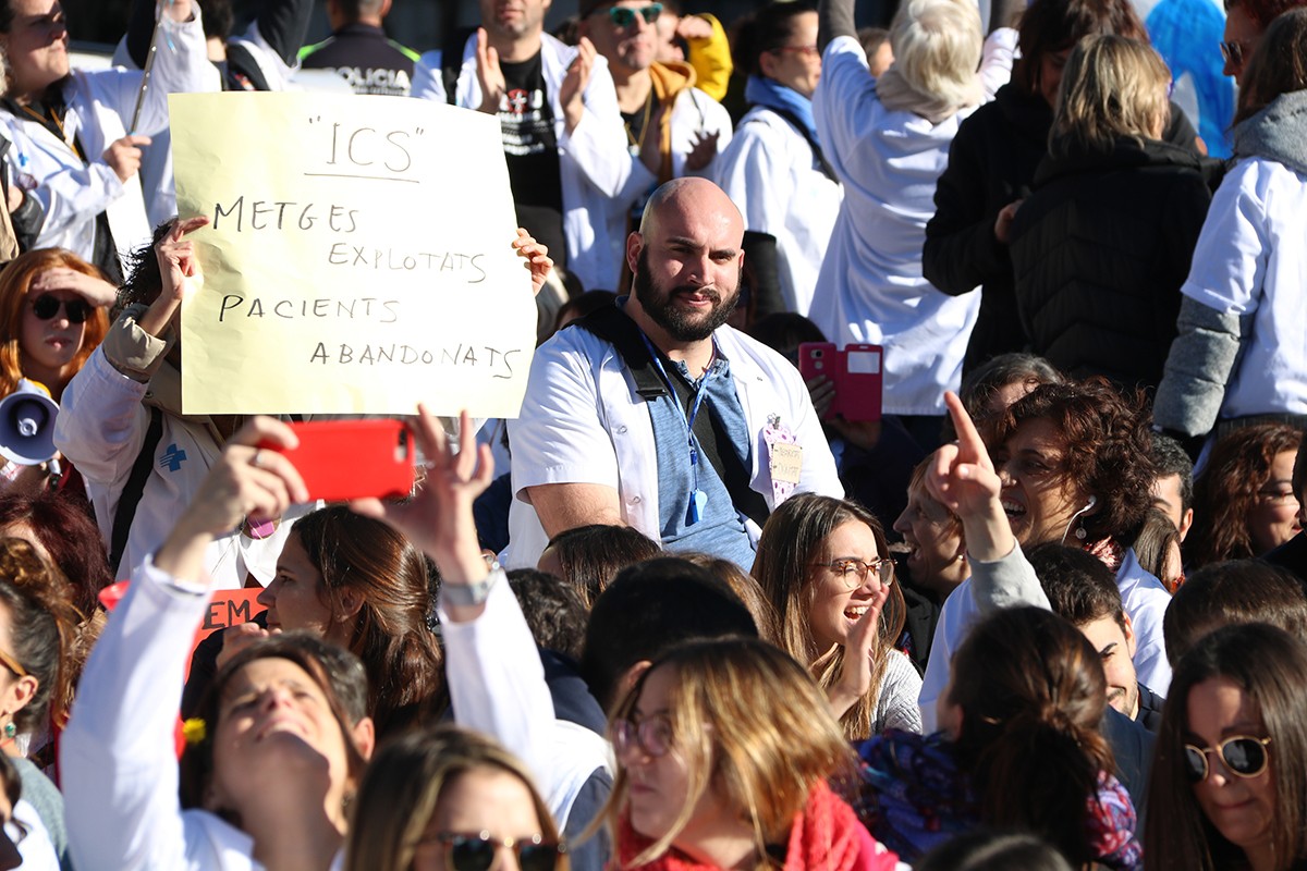 Protestes del sector sanitari, a Catalunya, en una imatge d'arxiu