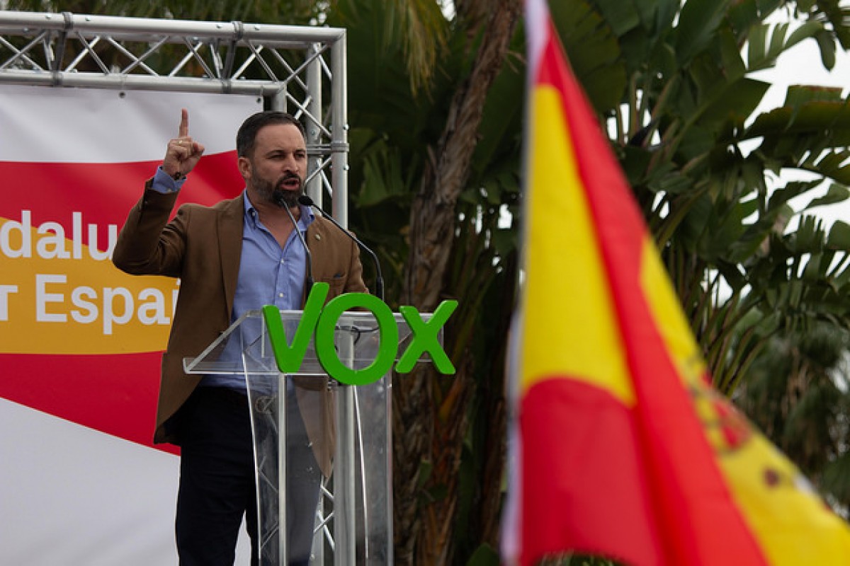 Santiago Abascal, en un acte de Vox a Andalusia