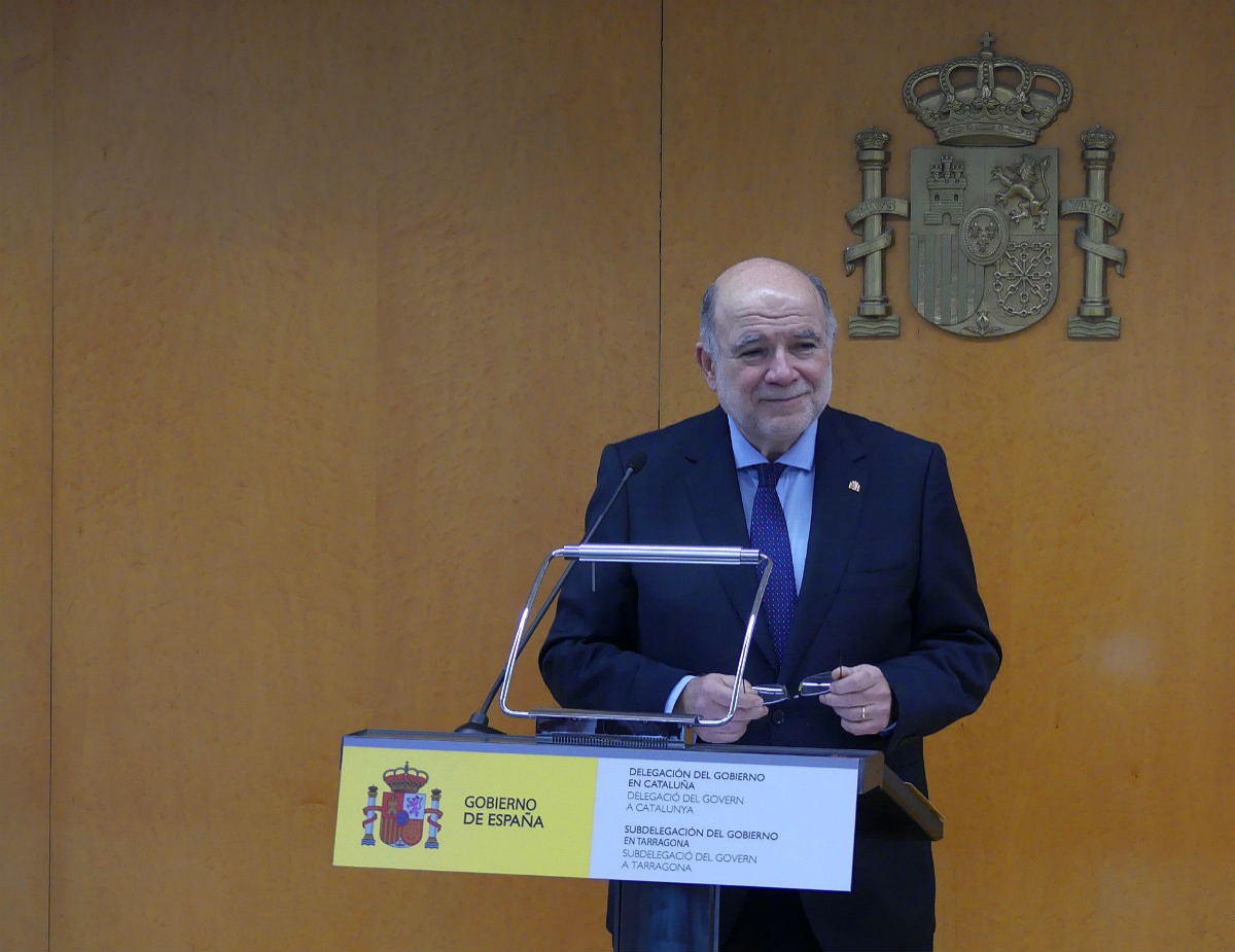 Joan Sabaté, subdelegat del govern espanyol a Tarragona, en roda de premsa 