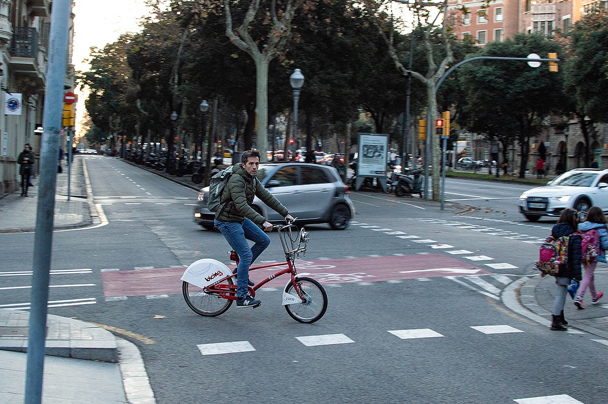 Una bicicleta de Bicing al centre de Barcelona