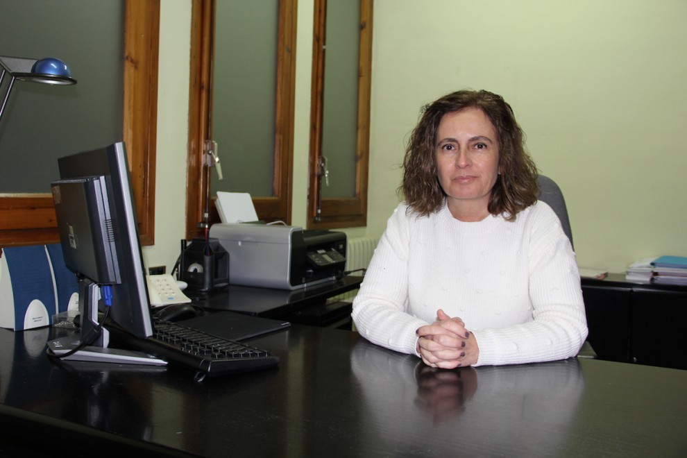 Sílvia Romero, aquest dimecres, a la seu del PSC a Tremp