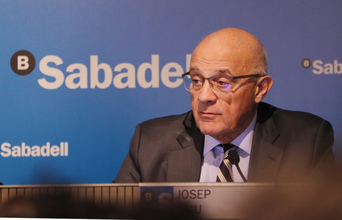 El president del Banc Sabadell, Josep Oliu, aquest divendres.