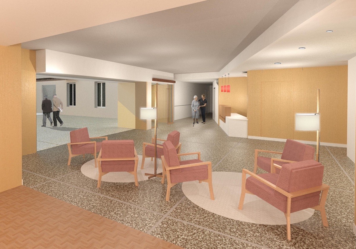 Imatge virtual de la que serà la nova sala d'estar de la residència Sant Jaume.