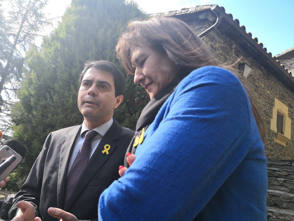 Marc Castells, president Diputació Barcelona i Laura Borràs, consellera Cultura Generalitat anuncien el nou us de la residència El Vilar