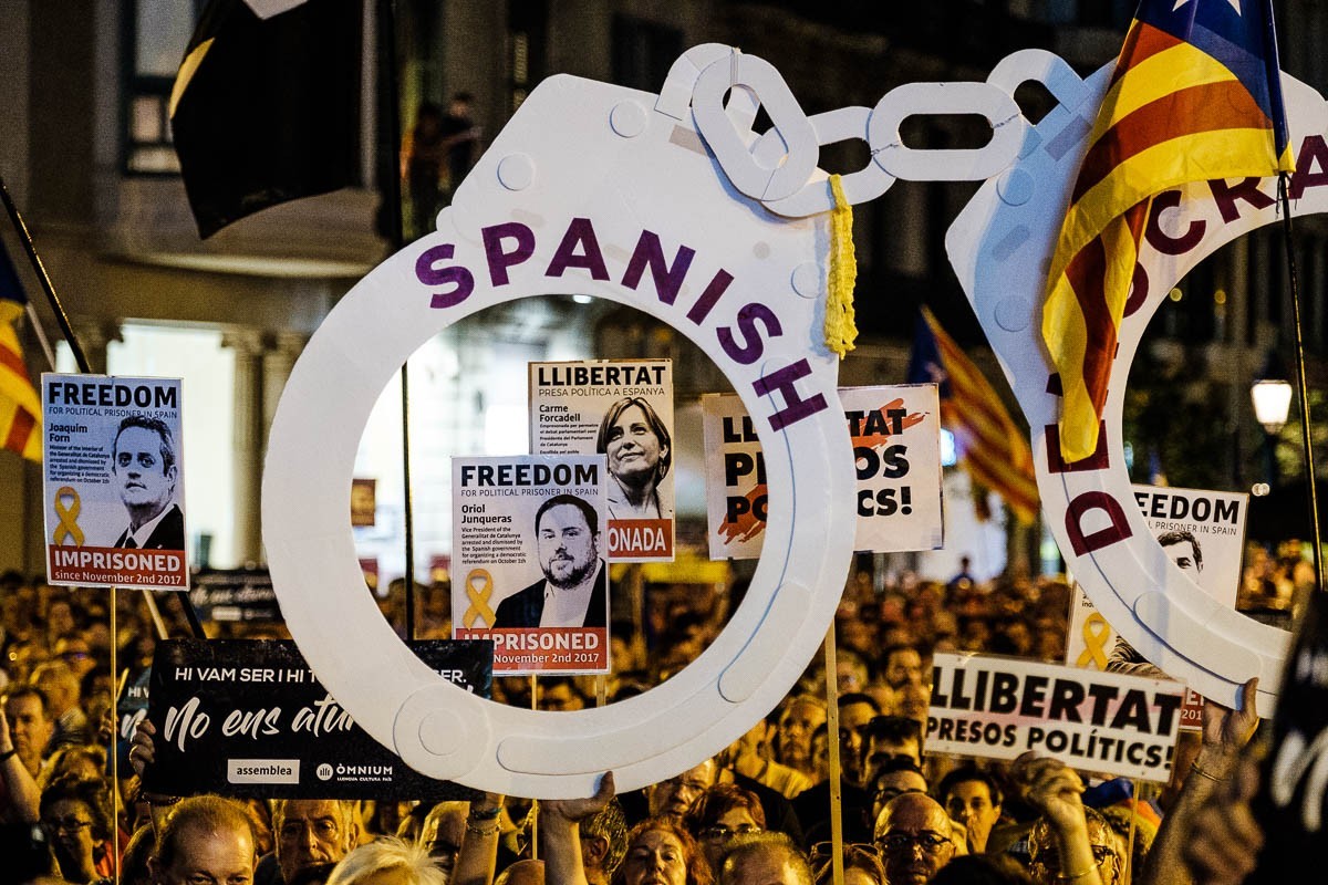 Manifestació contra la repressió a Barcelona