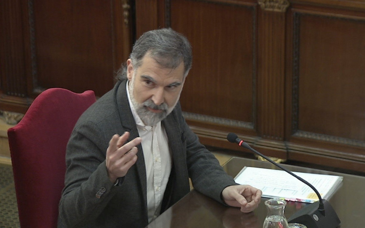 El president d'Òmnium Cultural, Jordi Cuixart, declarant al Suprem en el judici de l'1-O