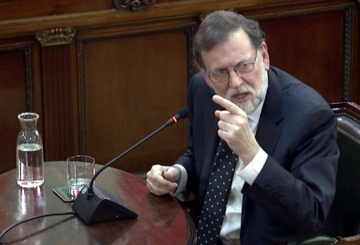 Mariano Rajoy, durant la seva declaració al Tribunal Suprem.