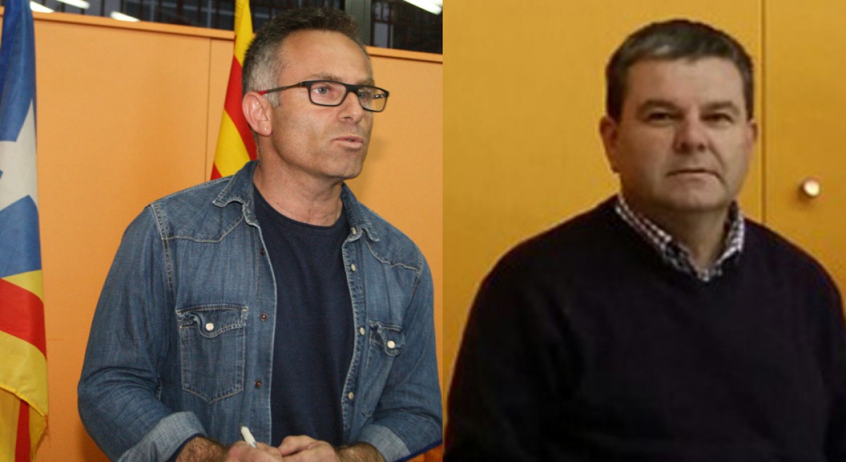 L'alcalde Dani Fernández (PDECat), a l'esquerra de la imatge, ha cessat el regidor d'ERC Esteve Rosell de les seves responsabilitats de govern