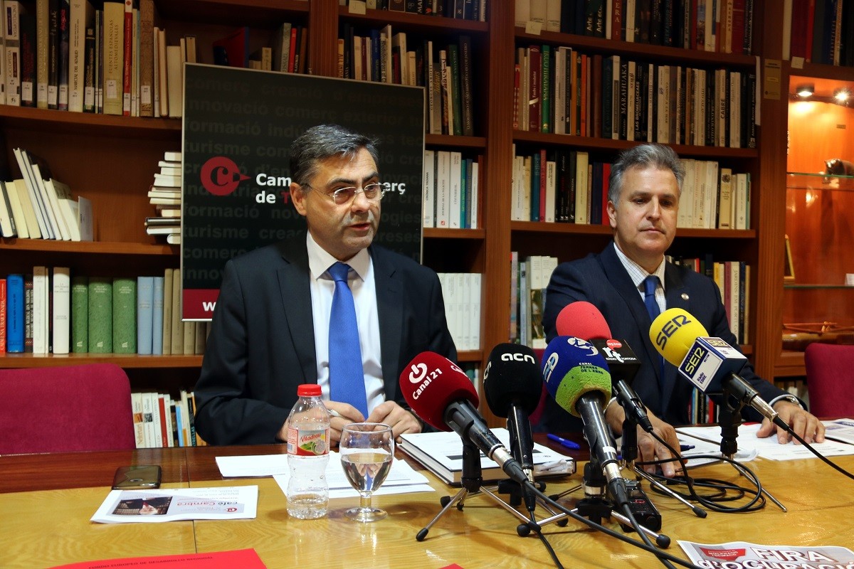 El president de la Cambra de Comerç de Tortosa, José Maria Chavarria, i el gerent Francesc Miguell.