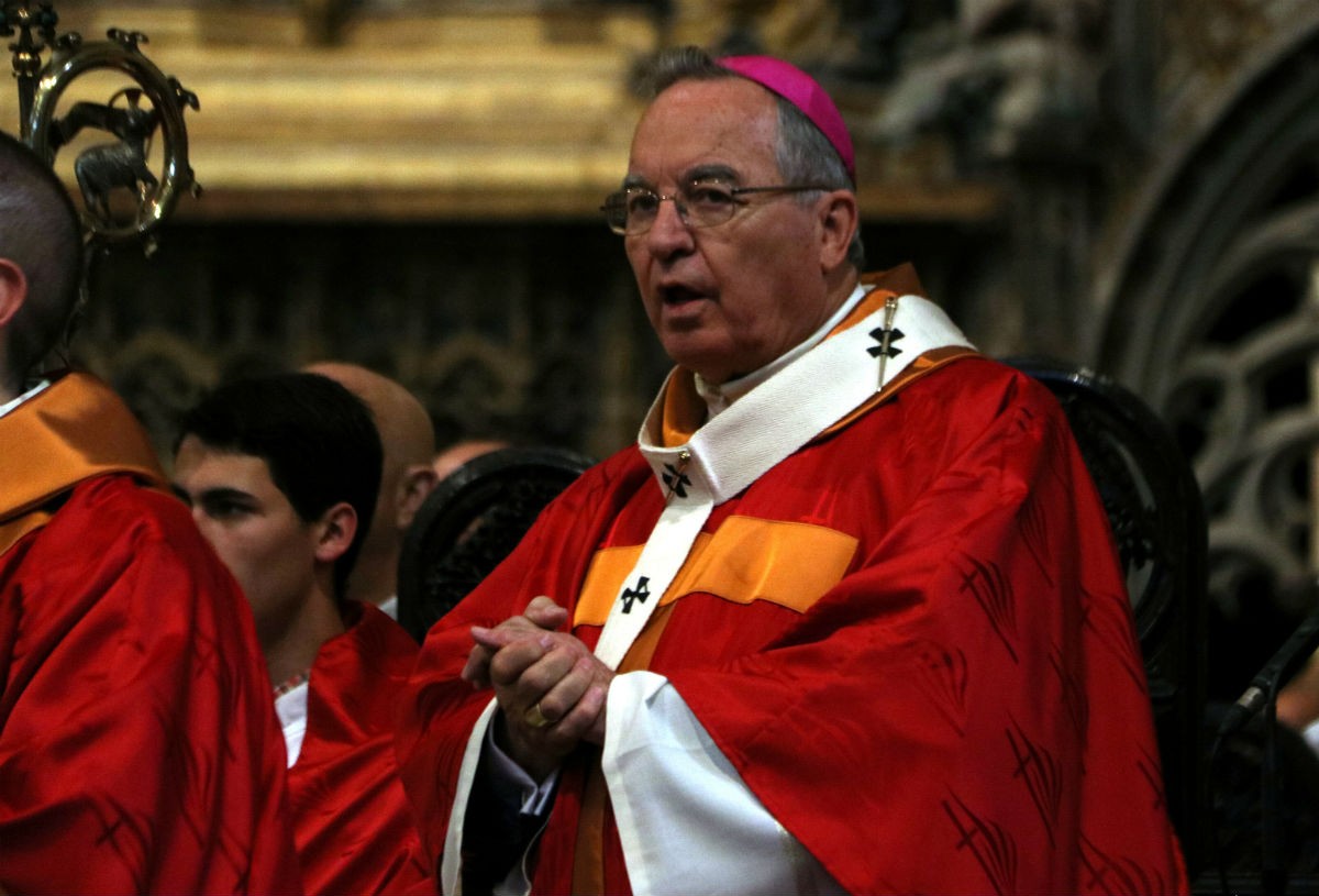 L'arquebisbe Jaume Pujol, en la beatificació del doctor Marià Mullerat a la Catedral de Tarragona.
