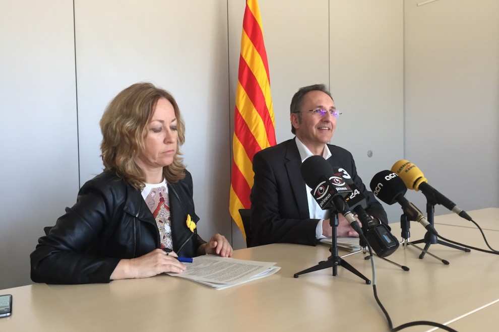 Albert Alins, durant la roda de premsa d’aquest matí