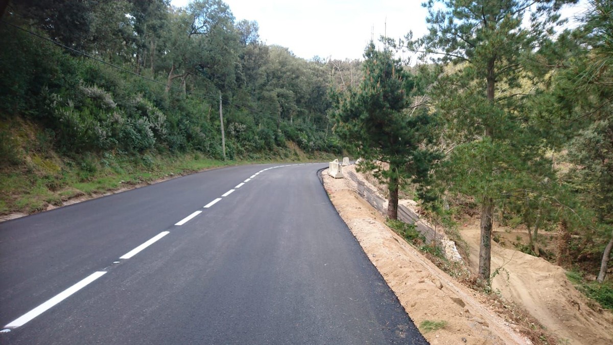 La carretera de Fogueres de Montsoriu reparada