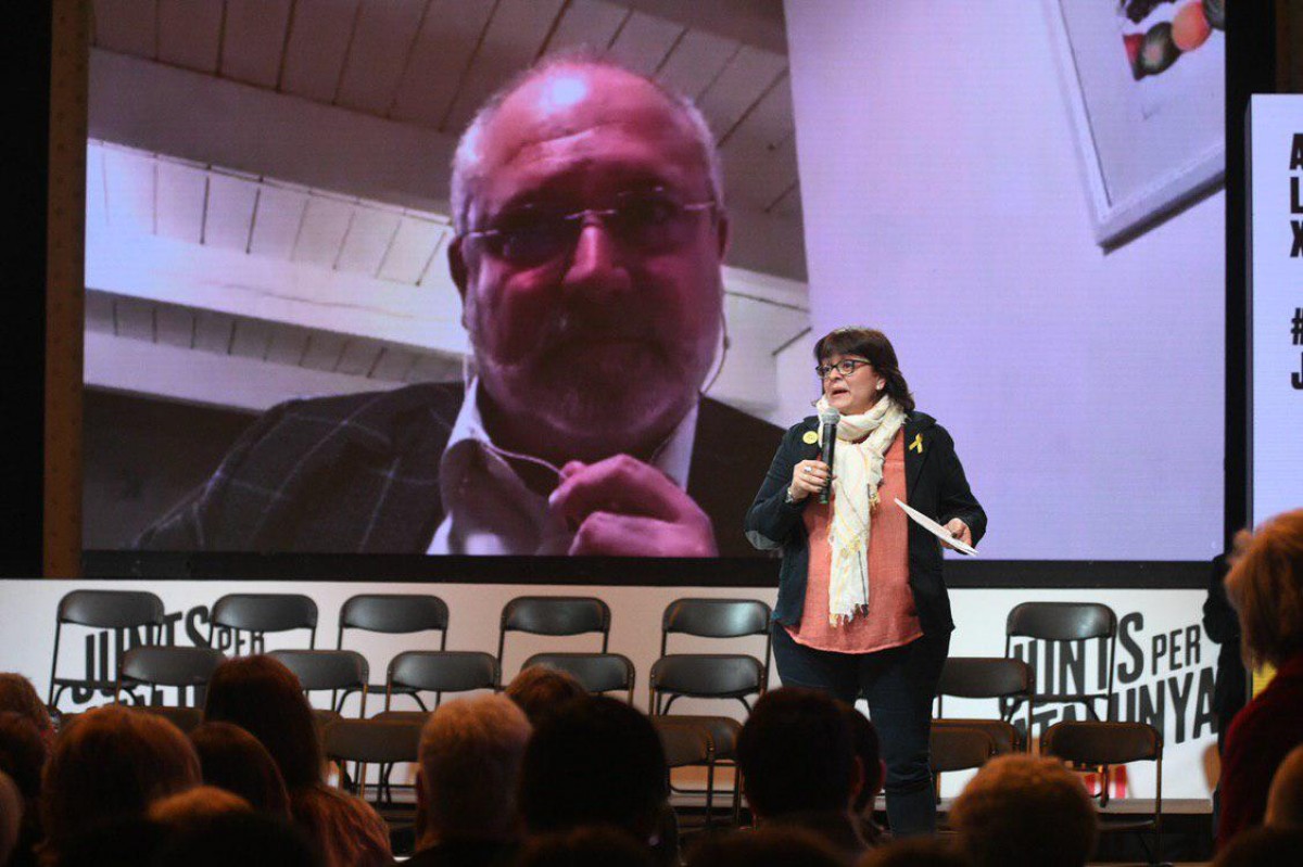 Lluís Puig, en un acte de campanya de JxCat