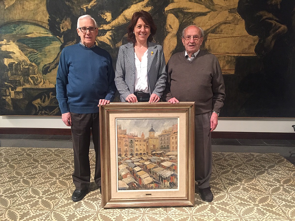 Josep Bohils, Anna Erra i Jaume Vilaró, amb la pintura històrica.