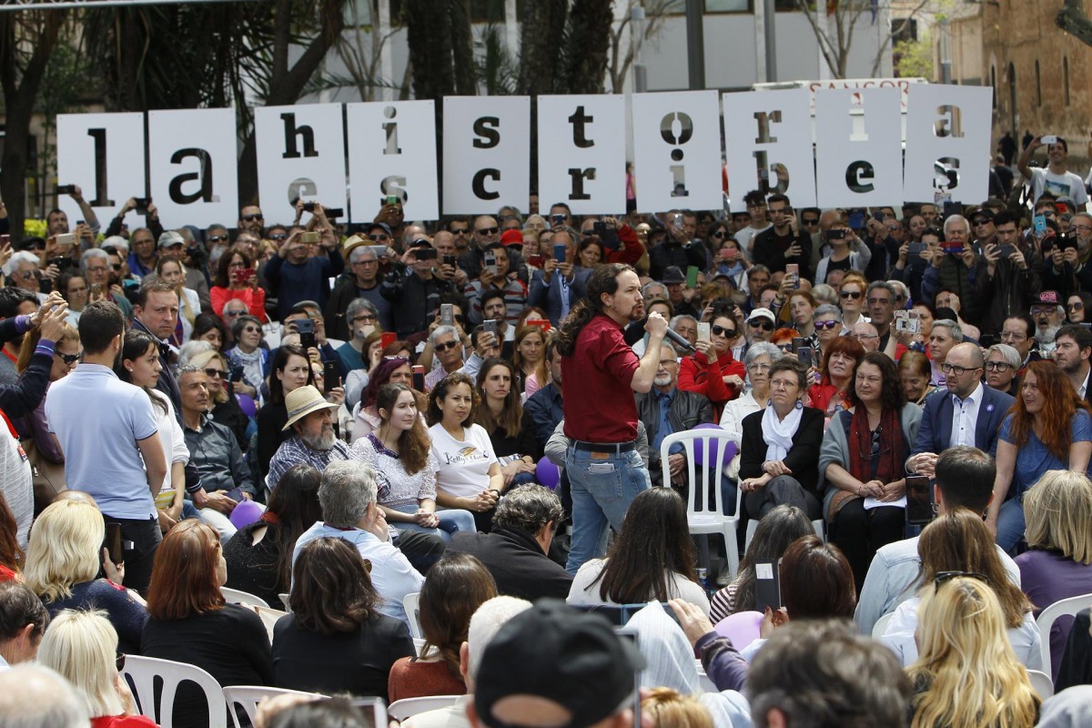 Pablo Iglesias, aquest dimarts en un acte de campanya d'Unides Podem a Nalda (la Rioja)