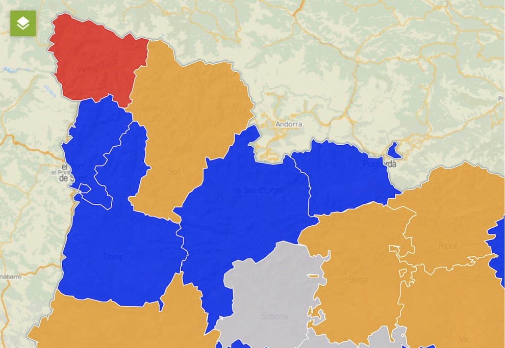 Mapa comarcal amb les candidatures