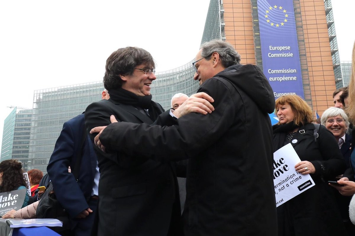 Quim Torra i Carles Puigdemont, aquest dijous a Brussel·les