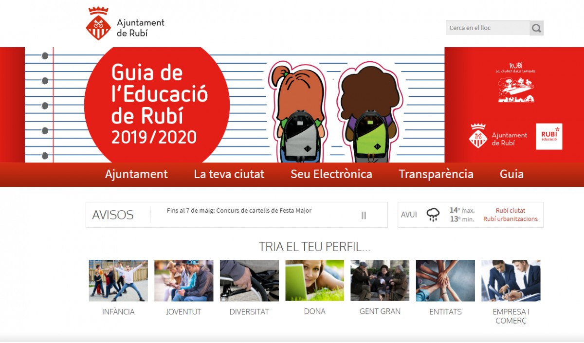 Pàgina web de l'Ajuntament de Rubí