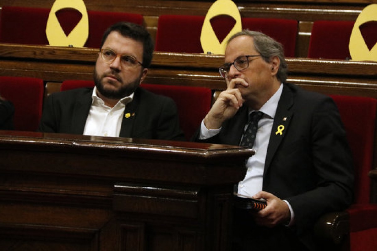 Quim Torra i Pere Aragonès, al Parlament.