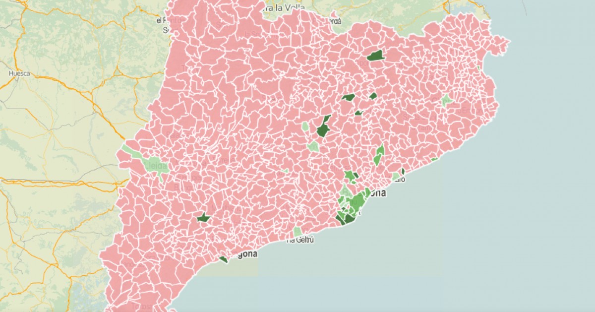Mapa municipal de Catalunya amb nous habitatges de protecció oficial.